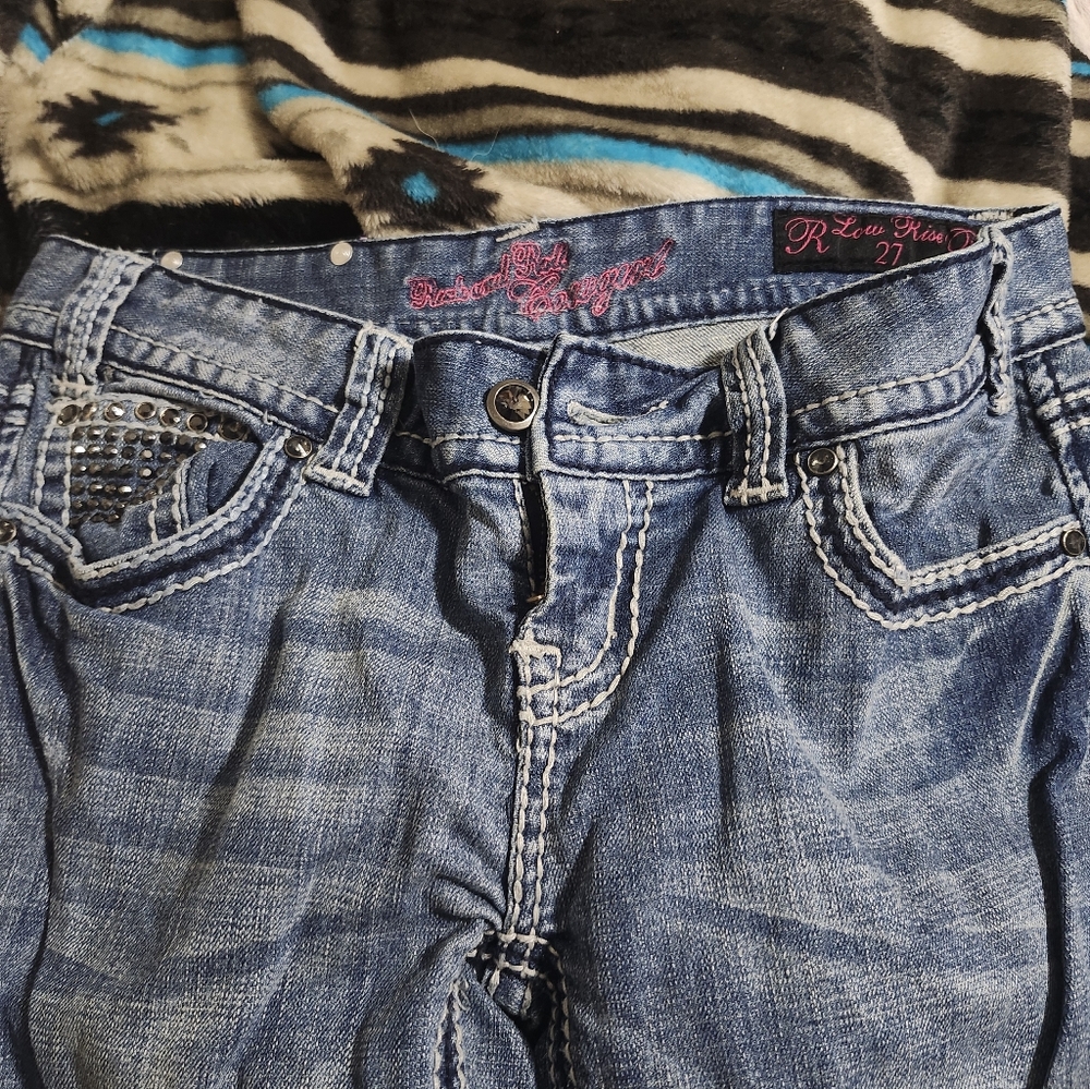 Rock & Roll Cowgirl Blue Studded Jeans